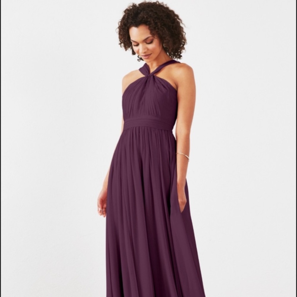 Purple formal homecoming bridesmaid prom dress